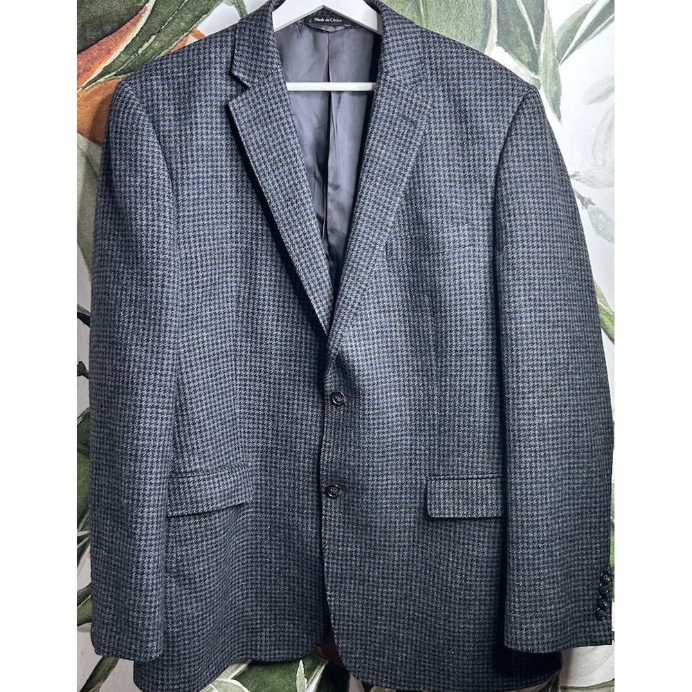 Polo Ralph Lauren 44L Plaid Wool Blazer Jacket Mens Classic Sport Coat Excellent